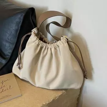 Женская сумка на шнурке, пригородная сумка-тоут большой вместимости, сумка через плечо хаки