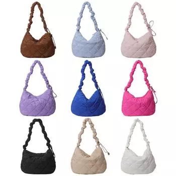 Женская сумка на слинге, мягкая стеганая сумка для подмышек, легкая женская сумка для отдыха чёрный