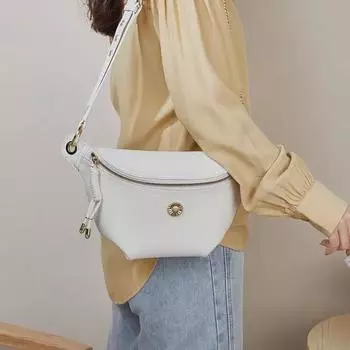 Женская сумка на талию и грудь Tiffini из натуральной кожи с цепочкой - 2025 Модная, универсальная сумка-мессенджер из коровьей кожи