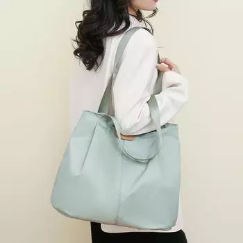 Женская сумка, нейлоновая большая вместительная сумка-тоут, однотонная сумка через плечо