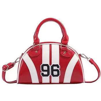 Женская сумка Niche Contrasting Shell Bag Bowling Handheld Texture American Fashion на одно плечо Boston Bag