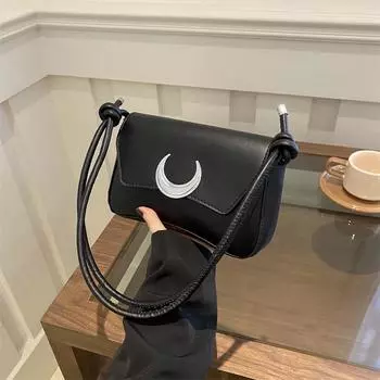 Женская сумка Niche design 2024, новая текстура, сумка Moon Lock на одно плечо под мышкой, персонализированная модная женская сумка-мессенджер хаки