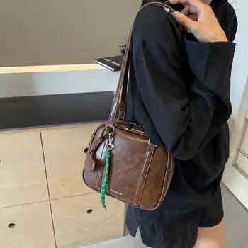 Женская сумка Niche Design с подмышкой 2024 года, новая сумка-локомотив, высококачественная сумка через плечо на одно плечо, повседневная сумка One size fits all коричневый