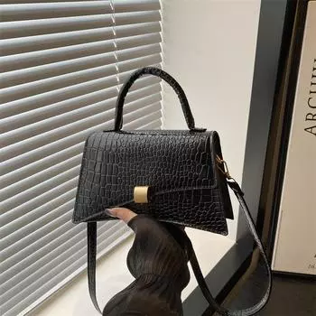 Женская сумка Niche Design с ретро-крокодиловым узором, застежка под мышкой, универсальная, на одно плечо, через плечо, маленькая квадратная сумка серебряный