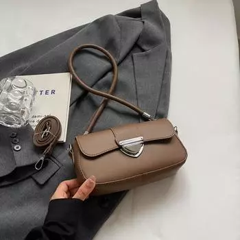 Женская сумка Niche Design, весна-лето, ретро-сумка с замком под мышкой, универсальная сумка-мессенджер через плечо коричневый