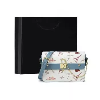 Женская сумка нишевого дизайна Senior Sense, универсальная сумка через плечо с граффити на одно плечо, подмышка, длина 20,5 см, высота 15 см, ширина 9 см синий