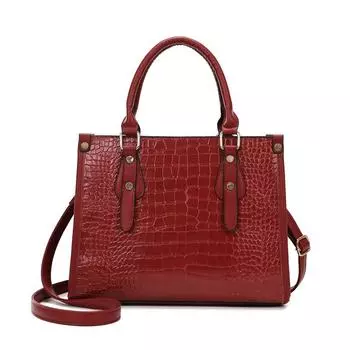 Женская сумка, новая европейская и американская ретро-сумка с крокодиловым узором, большая вместимость, женская сумка через плечо среднего возраста