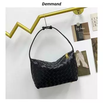 Женская сумка, новая и модная, простая, повседневная, сумка для ланч-бокса, ручная, плетеная, женская сумка через плечо и подмышку 22x9x13cm хаки