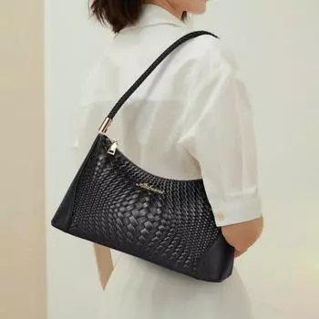 Женская сумка, новая модная высококачественная плетеная сумка из коровьей кожи, модная и универсальная сумка через плечо, женская сумка подмышкой Temperament