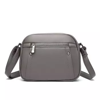 Женская сумка, новая, мягкая, кожаная, с текстурой, сумка через плечо, корейский стиль, модная, однотонная, сумка через плечо, простая, большой емкости, маленькая, квадратная сумка