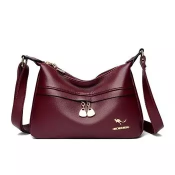 Женская сумка, новая простая и универсальная сумка через плечо для мамы, маленькая квадратная сумка большой вместимости, повседневная сумка из мягкой кожи 28x9x16cm