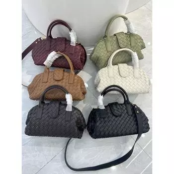 Женская сумка, новая стильная, большой емкости, нишевая, высокого класса, сумка для боулинга, сумка через плечо, женская кожаная 30x13x18cm чёрный