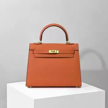 Женская сумка, новая сумка из воловьей кожи, второе поколение, кожаная контрастная модная сумка через плечо на одно плечо 22x7x14cm оранжевый