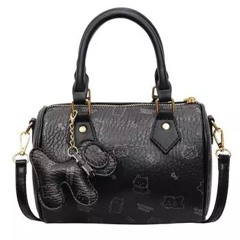 Женская сумка новая сумка-подушка милая девушка портативная маленькая сумка женская мультяшная сумка через плечо с принтом small чёрный