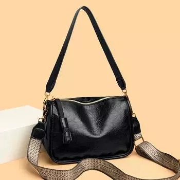 Женская сумка новая сумочка Оригинальная сумка через плечо Модная маленькая черная сумка нишевая сумка через плечо новая сумка через плечо (20cm<Max Length<30cm)