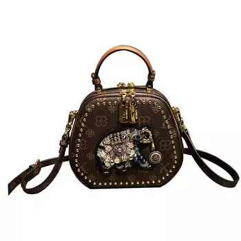 Женская сумка, новая высококачественная кожаная ручная сумка, маленькая круглая, популярная сумка через плечо Diamond Mini