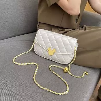 Женская сумка, новинка 2023 года, модная кожаная сумка премиум-класса с бриллиантами, маленькая сумка с золотым шариком и цепочкой, женская сумка через плечо, подмышки M белый
