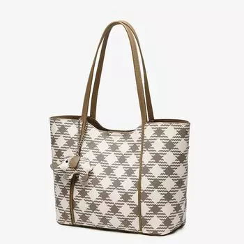 Женская сумка, новинка 2023 года, осень/зима, большая вместительная нишевая конструкция, ручная сумка на плечо, клетчатая сумка для мамы под мышками M