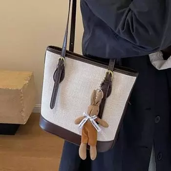 Женская сумка, новинка 2023 года, осень/зима, большая вместительная сумка-ведро подмышками, парусиновая сумка, популярная в этом году, универсальная женская сумка на плечо only bag