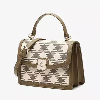 Женская сумка, новинка 2023, модная осенне-зимняя модная маленькая квадратная сумка через плечо, универсальная сумка на одно плечо в клетку M