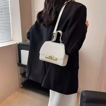 Женская сумка, новинка 2023, сумка через плечо с замком и пряжкой, элитная сумка через плечо, модная пригородная сумка, маленькая квадратная сумка в западном стиле