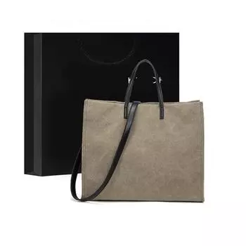 Женская сумка, новинка 2023, женская сумка через плечо, простая женская большая вместительная сумка-тоут, длина 35 см, ширина 15 см, высота 27 коричневый