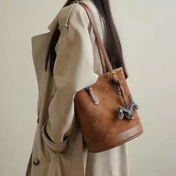 Женская сумка Новые сумки через плечо Сумки-ведра Ретро-сумка-тоут вельветовая сумка для отдыха Универсальные сумки большой вместимости Трендовые ручные сумки