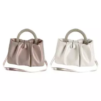 Женская сумка-облако с жемчужной ручкой, мини-сумка для мобильного телефона, рюшная сумка для выпускного вечера для девочек розовый