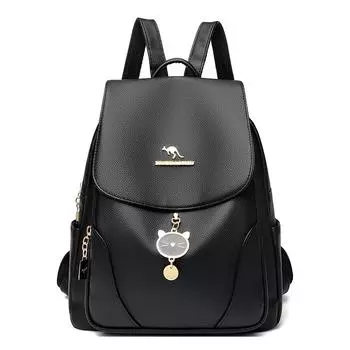 Женская сумка, однотонный рюкзак большой емкости, сумка для матери среднего и пожилого возраста, дорожный рюкзак чёрный