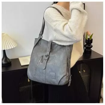 Женская сумка Oilskin Splicing, сумка через плечо, многофункциональная сумка-рюкзак One Size чёрный