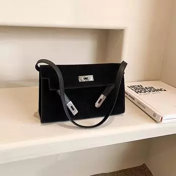 Женская сумка осень и зима Frosted Kelly Underarm Bag High-End Retro Portable Shoulder Messenger Bag 25*7*16 коричневый