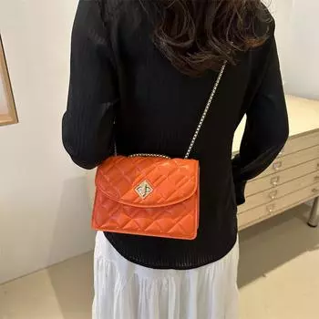 Женская сумка осень и зима новая сумка-мессенджер модная темпераментная сумка через плечо квадратная сумка-цепочка новая универсальная маленькая сумка чёрный