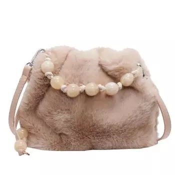 Женская сумка осенне-зимняя плюшевая сумка-мессенджер с леопардовым принтом сумка-ведро переносная сумка для волос через плечо