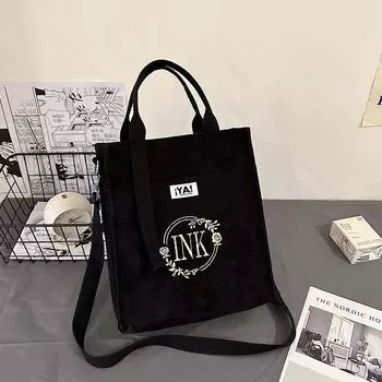 Женская сумка от производителя, большая вместительная сумка на одно плечо, фактурная бархатная сумка, простая и модная сумка через плечо, сумка для репетиторов