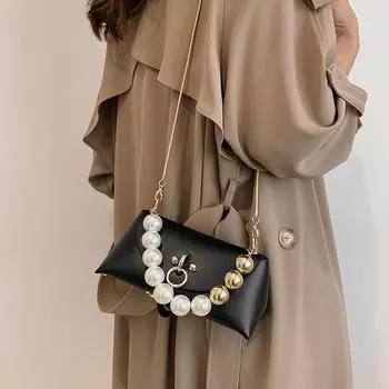 Женская сумка Pearl, новая, простая и модная, нишевая, дизайн, ручная, квадратная сумка через плечо
