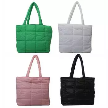 Женская сумка подмышками, универсальная сумка-хобо на пуху, повседневная сумка с верхней ручкой, осенне-зимняя сумка зелёный