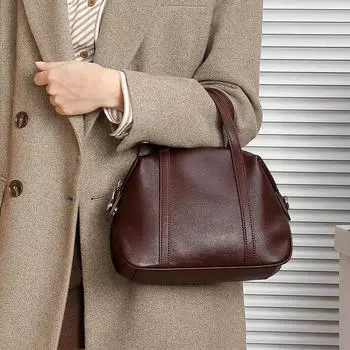 Женская сумка-подушка Boston Pillow из высококачественной кожи Niche 2024 года, осень/зима — на одно плечо и через плечо коричневый