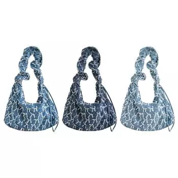 Женская сумка-полумесяц, повседневная джинсовая сумка-подмышка, застежка-молния, винтажная сумка-полумесяц, большая вместимость, для повседневного использования синий