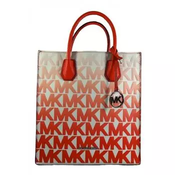 Женская сумка-портфель Mercer NS Shopper Michael Kors из веганской кожи цвета кораллового цвета