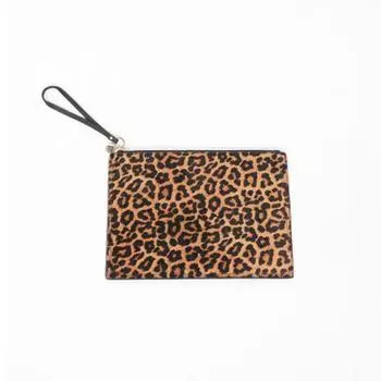 Женская сумка-портфель с леопардовым принтом