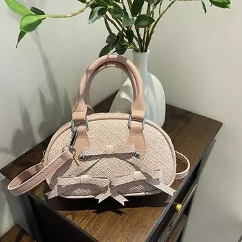 Женская сумка поставка 2024 весна новая мода бант сумка через плечо ромбовидная плетеная сумка
