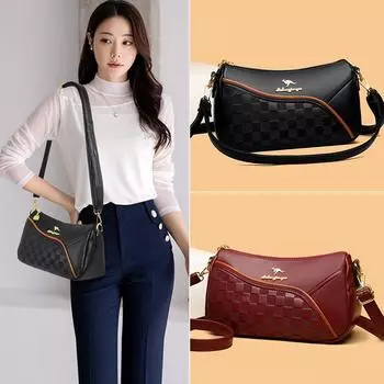 Женская сумка Простая сумка через плечо Атмосферная практичная трендовая сумка чёрный