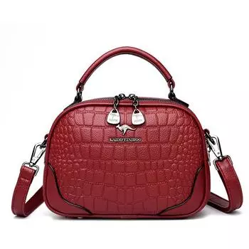 Женская сумка простая сумка через плечо косая новогодняя сумка для мамы модный тренд мягкая кожаная сумка чёрный