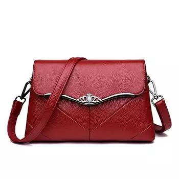 Женская сумка, простые сумки для мам среднего возраста, сумка-мессенджер, кожаная модная женская сумка на плечо красный