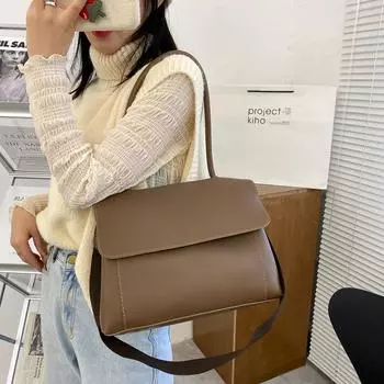 Женская сумка PU Bucket Fashion Solid High-capable Shoulder Bags Handbag 2 Strap Crossbody Bag Woman Simple