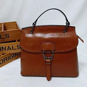 Женская сумка-ракушка из натуральной кожи, женская сумка из вощеной кожи, сумка через плечо на одно плечо, большая чёрный