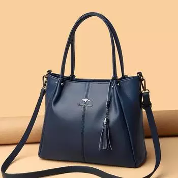 Женская сумка Роскошная мягкая кожаная женская сумка через плечо Ретро однотонная большая вместительная сумка для мамы красный