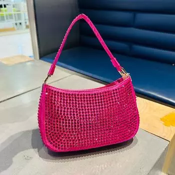 Женская сумка розового цвета Guangzhou Hot Diamond Mini Celebrity Chain Dinner Bag Сумка через плечо с цепочкой розы красного