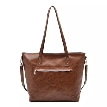 Женская сумка ручной работы, простая ретро-сумка на одно плечо, маслянистая восковая модная повседневная женская сумка 32.5cm*16cm*32cm