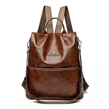 Женская сумка-рюкзак, большая вместимость, водонепроницаемый рюкзак из искусственной кожи, студенческая сумка, дорожная сумка чёрный